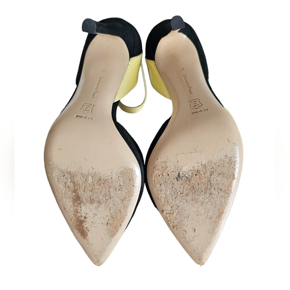 Gianvito Rossi made in Italy Black suede/yellow patent leather heels size 37 - Picture 9 of 10